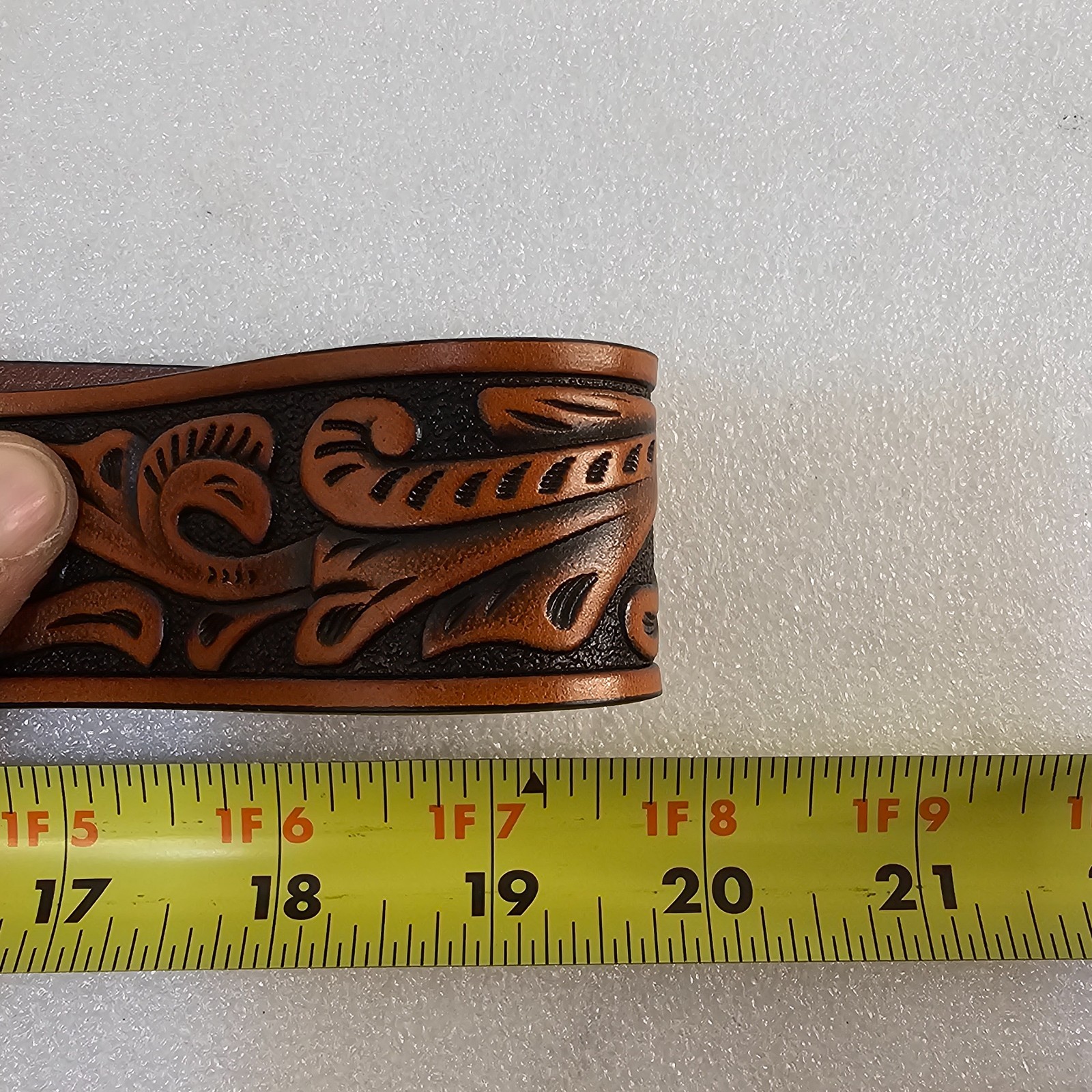Western Leather Belt Cowboy Rodeo Casual Leather Belt Floral Embossed