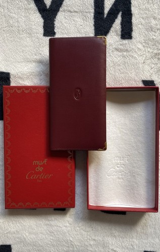 Cartera Larga Cartier - Cuero Borgoña - Con Caja - Imagen 2 de 6