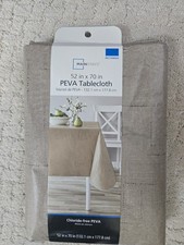 Mainstays PEVA Reusable Tan Tablecloth