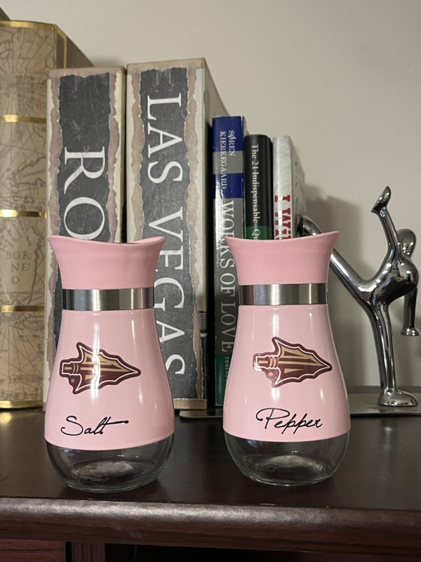 Florida State Seminoles Pink Stainless Steel Salt & Pepper Shaker Set