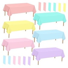 12 Packs Pastel Table Cloths for Parties Plastic 54x108 12 Pcs Pastel Rectangle