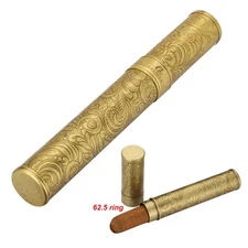 Galiner Metal Carving Portable Cigar Tube Travel Gold Case Holder 1 Cigar Case