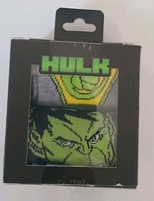 Nuevos calcetines Marvel Green Hulk Superhéroe Crew en caja de regalo talla 6-12 cómics dibujos animados