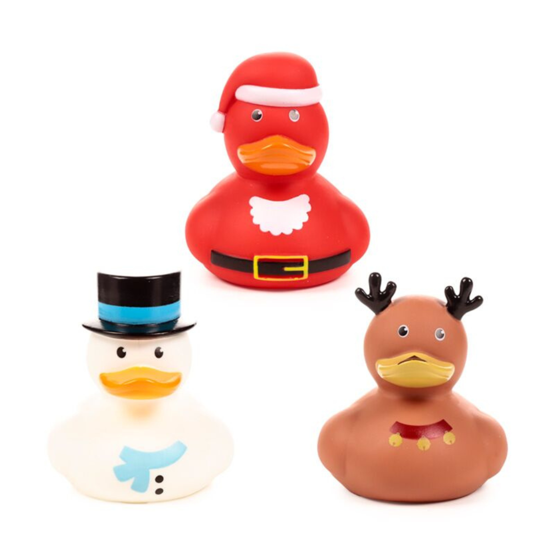 Jingle Bunch Christmas Duck Bath Toy Set Santa Reindeer Snowman Stocking Filler