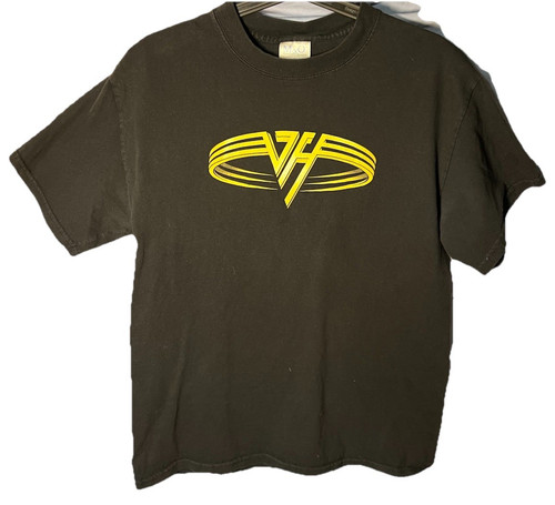M&O Knits HeavyWeight Van Halen VH Logo Graphic T-Shirt Black M Crew Neck
