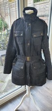 BARBOUR INTERNATIONAL FOLLY QUILTED COAT BLACK SIZE 12