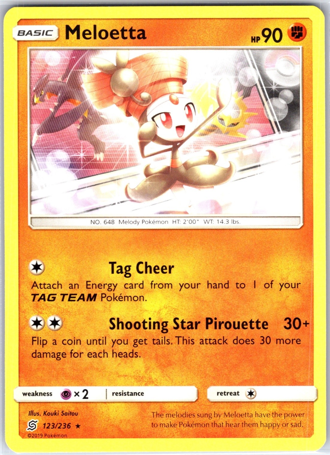 Meloetta 123/236 Rare Regular Card SM - Unified Minds Pokemon TCG LP