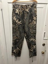 Vintage Mossy Oak Camo Cargo Pants Size Small 32x31 USA MADE Hunting EUC