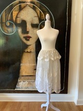 1950s Evening Skirt White  Sheer - Vintage Wedding Skirt - S White
