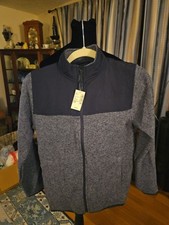 The Children's Place Fleece Jacket Gray Blue Large 10-12 Zipper Pockets NWT