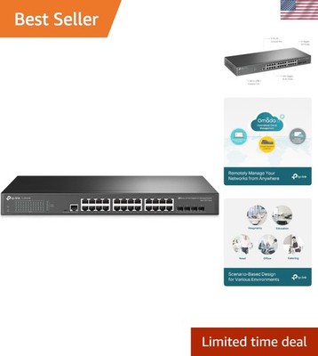 High-Speed Omada SG3428 Gigabit Switch - 24 Ports, 4 SFP Slots, Cloud Managed