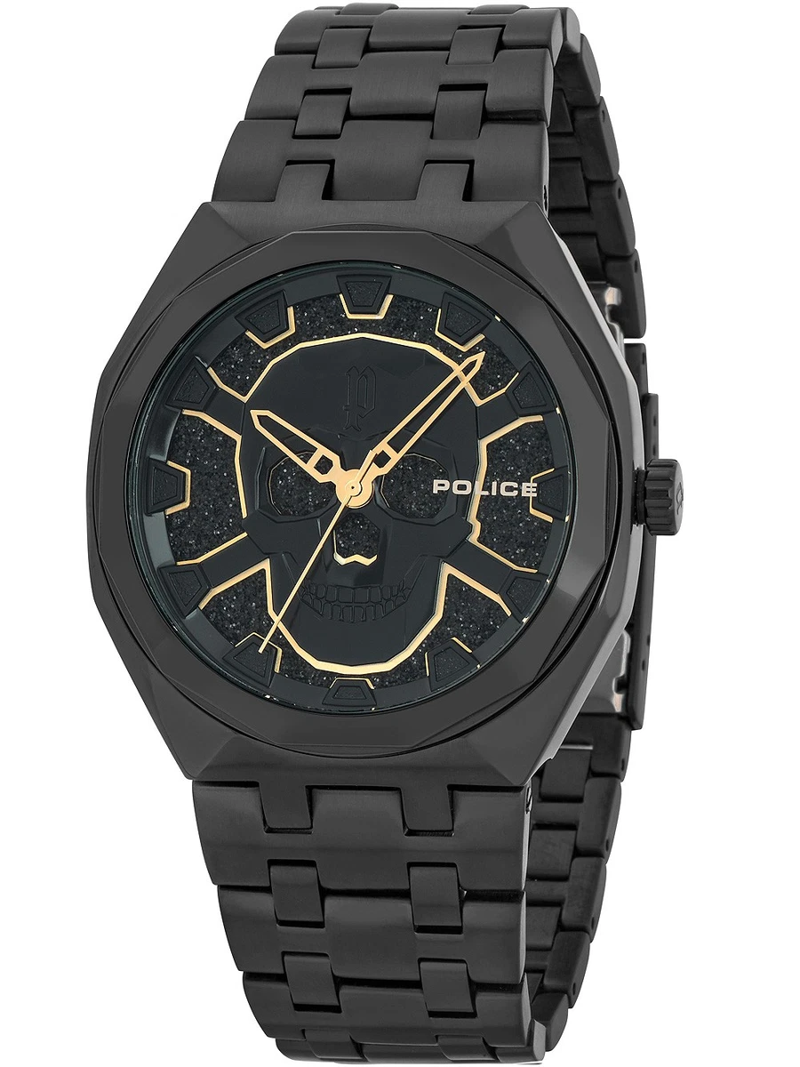 Police Orologio analogico al quarzo da uomo con cinturino in silicone PEWJM0006505, grigio/nero