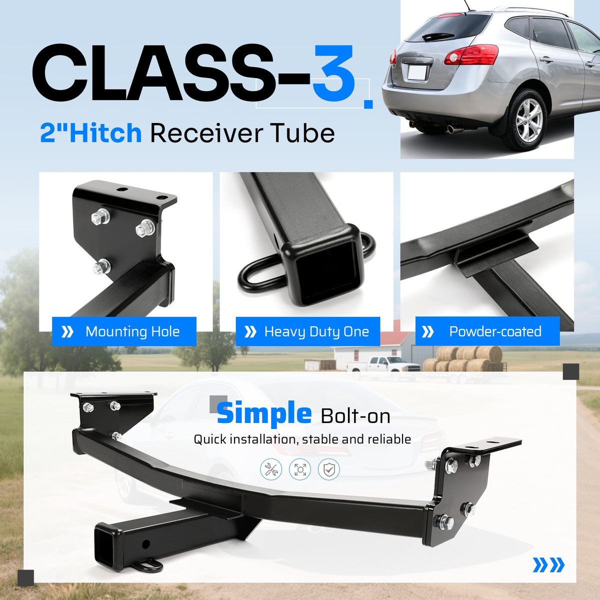 Class 3 Trailer Hitch Tow Receiver 2-Inch For 2008-2020 Nissan