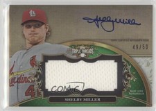 2013 Topps Triple Threads Jumbo Relics Emerald 49/50 Shelby Miller Auto 8k4
