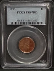 1953 PROOF LINCOLN WHEAT CENT PCGS PR67RD
