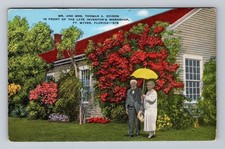 Fort Myers FL- Florida, Thomas A Edison In Front Of Workshop, Vintage Postcard