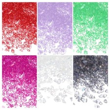 MECCANIXITY 26g Crushed Glass for Crafts, 2-4mm Metallic Irregular Glass Chip...