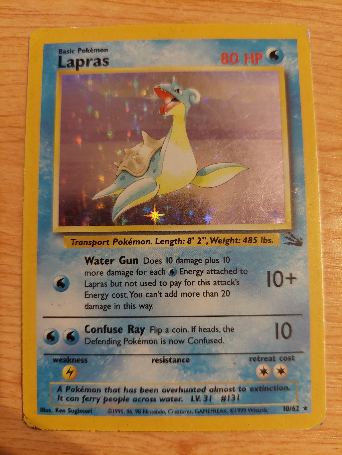 Lapras - 10/62 (Fossil) - Heavily Played HP - Holo Rare