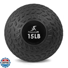 ProsourceFit Slam Medicine Balls 15lbs Smooth and Tread Textured 