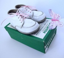 Stride Rite White Leather Baby Shoes 5E Cherub Moccasin w Box Vintage 1986