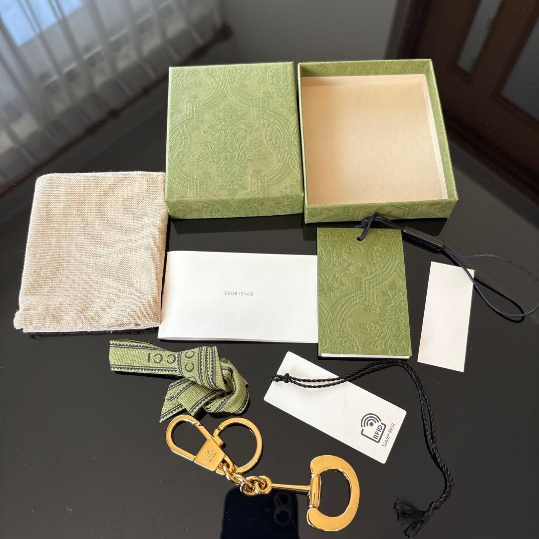 GUCCI Keyring Keychain Bag Charm Gold Horsebit Vintage 02621i thumbnail 20