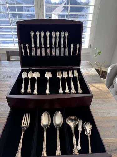 Chantilly By Gorham Sterling Silver Flatware Set For 8 Service 51 Pieces
