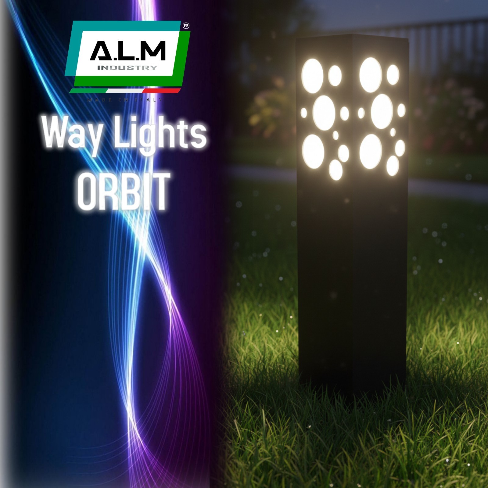 Lampione LED Giardino Palo illuminazione Esterno Way Lights Orbit Made Italy