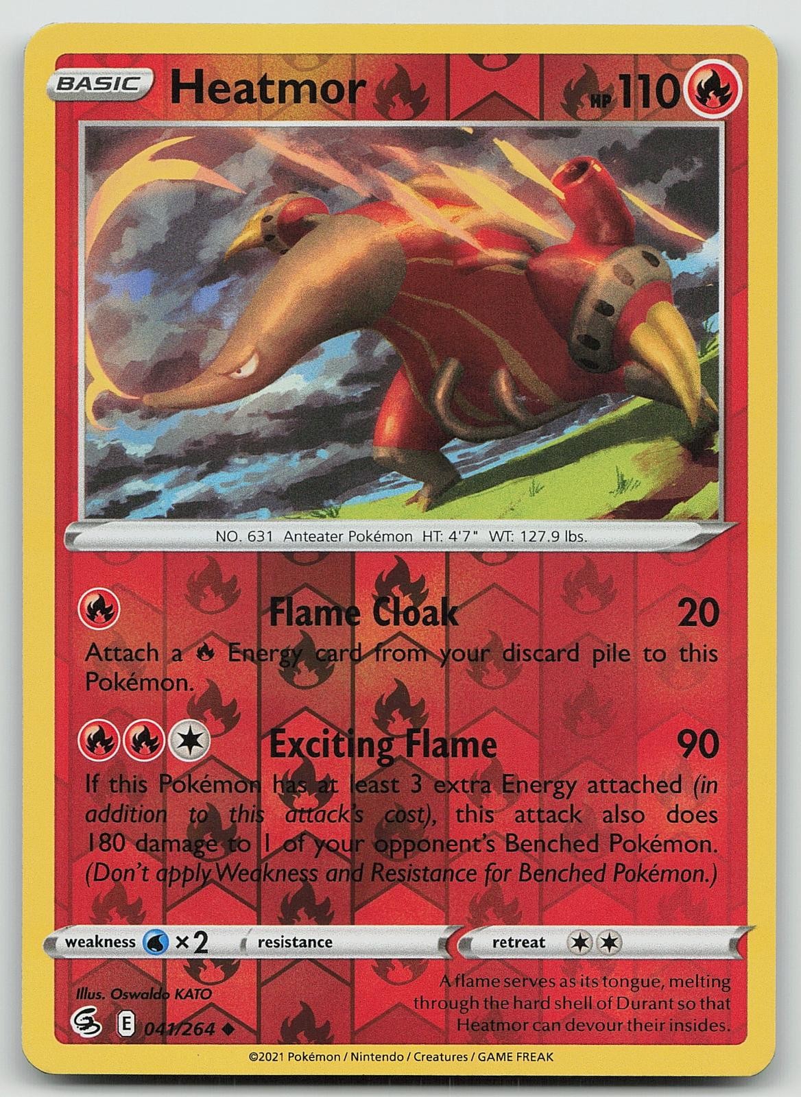 Pokemon Heatmor 041/264 Fusion Strike Uncommon Reverse Holo NM