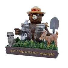 Rivers Edge Products Salt and Pepper Shaker Set, Poly Resin and Glass, Smokey