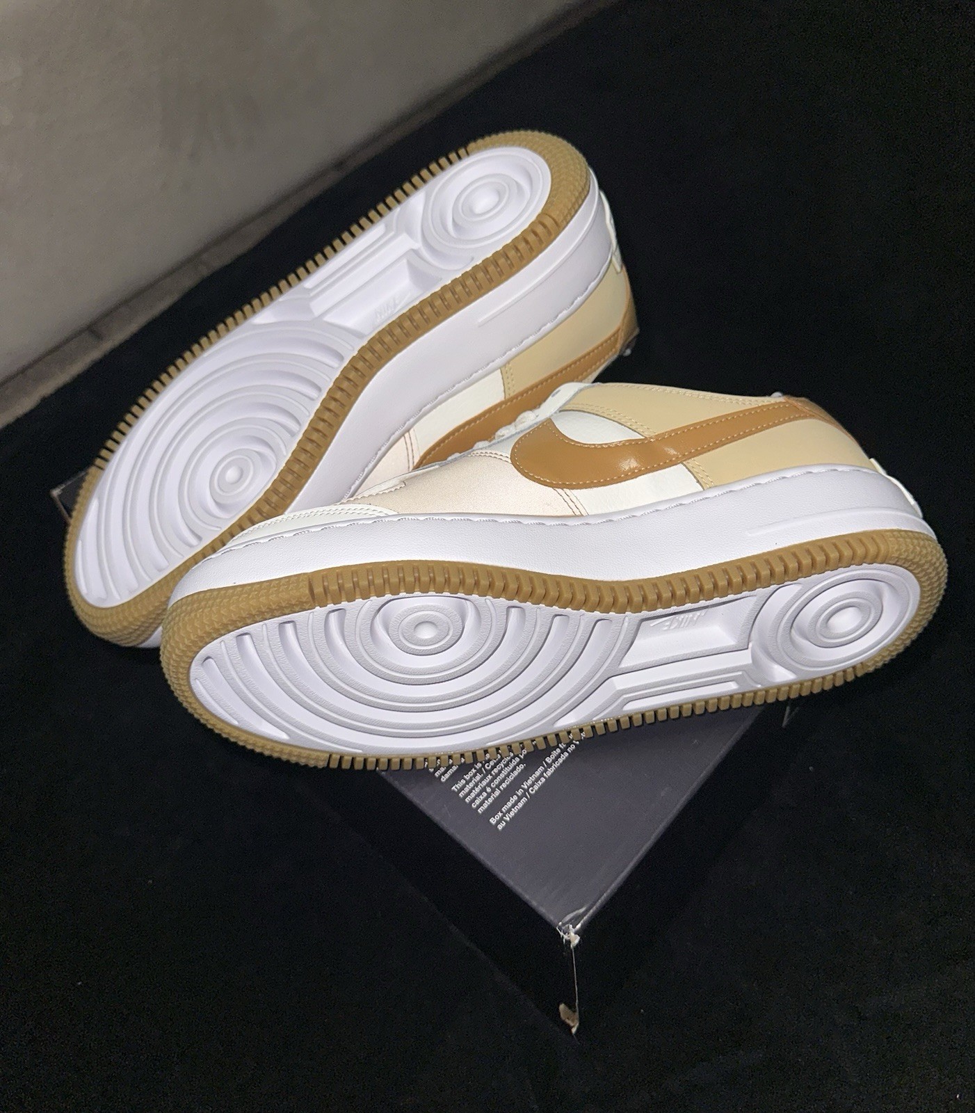 Nike Air Force 1 Shadow Sail Flax Sesame Leather Women's Sneaker DZ1847-106 thumbnail 5