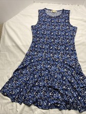 MICHAEL Michael Kors Blue Paisley Tiered Ruffle Fit & Flare Dress | Size M