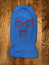 Vintage Knit Ski Balaclava 70s 80s Robber Mask Full Face 3 Hole Multi-Color