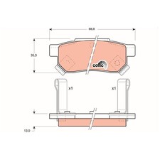 Satz Bremsbeläge Bremsklötze hinten für Lotus Elise | 241212