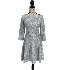 Eliza J Blue Lace Fit & Flare Lace Dress Size 2