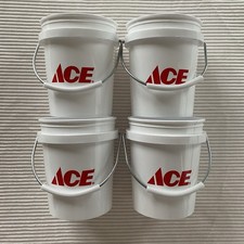 2025 Ace Hardware 3.75" Mini White Ornament Buckets 0.5 Quart SET OF 4