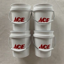 2025 Ace Hardware 3.75" Mini White Ornament Buckets 0.5 Quart SET OF 4