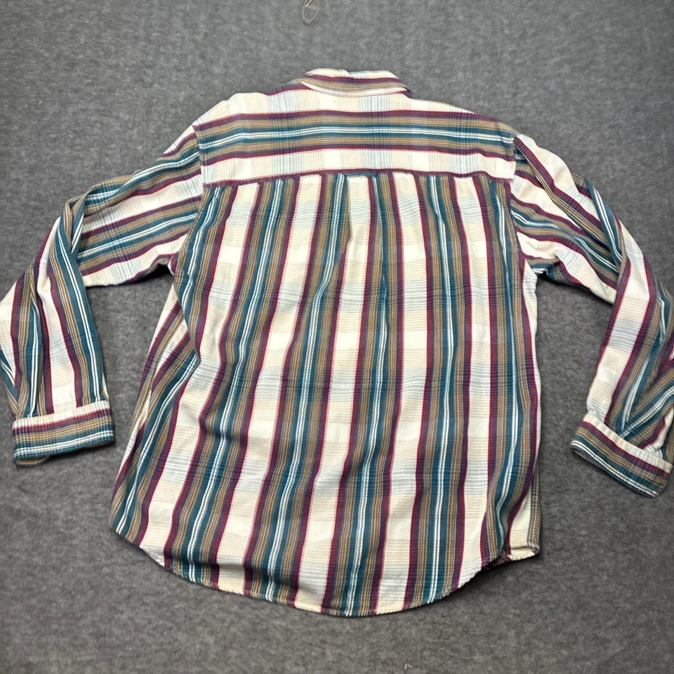 Camisa De Colección Eddie Bauer Elkhorn Sarga Para Hombres Grande Con Botones A Rayas A Cuadros Años 80 Foto 3 de 4