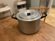 Vintage 1960s Agaluxe Aga Stove Aluminium 5 Pint Pot With Lid 7.5”