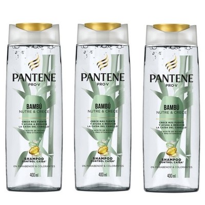 Pantene Pro-V Bamboo Shampoo Strength & Growth 400ml 3 Pack Hair Thickening