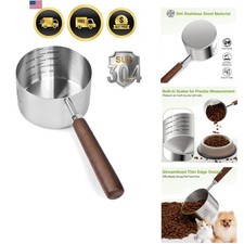 Dog-Cat Food-Scoop Measuring-Cup - 304 stainless steel material.1-Cup capacit...