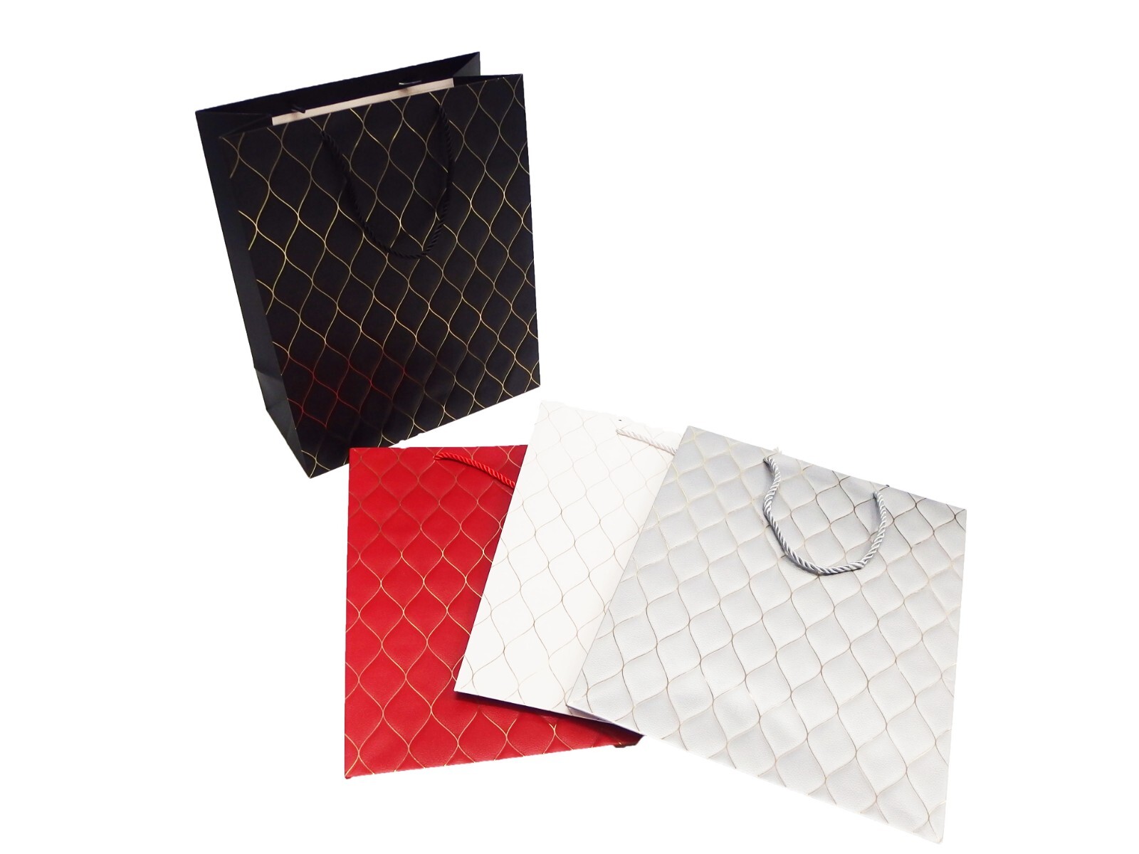 3 SIZES Paper Gift Carry Bags Party With Handles 12pcs Multicolored For