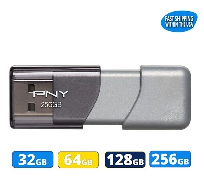 PNY 32GB 64GB 128GB 256GB FD Turbo Attache USB 3.0 Flash Drives Memory Stick Lot