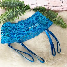 La Perla Lace Trimmed Silk Blend Crepe Suspender Belt Size Small