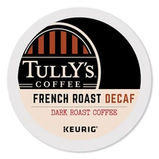 Tully's French Roast Decaf Coffee K-Cups, 24/Box