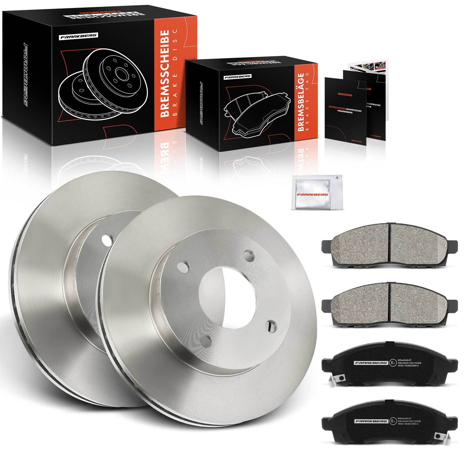 Frankberg Front 256mm Brake Discs & Brake Pads for Nissan NV200 / Evalia NV200