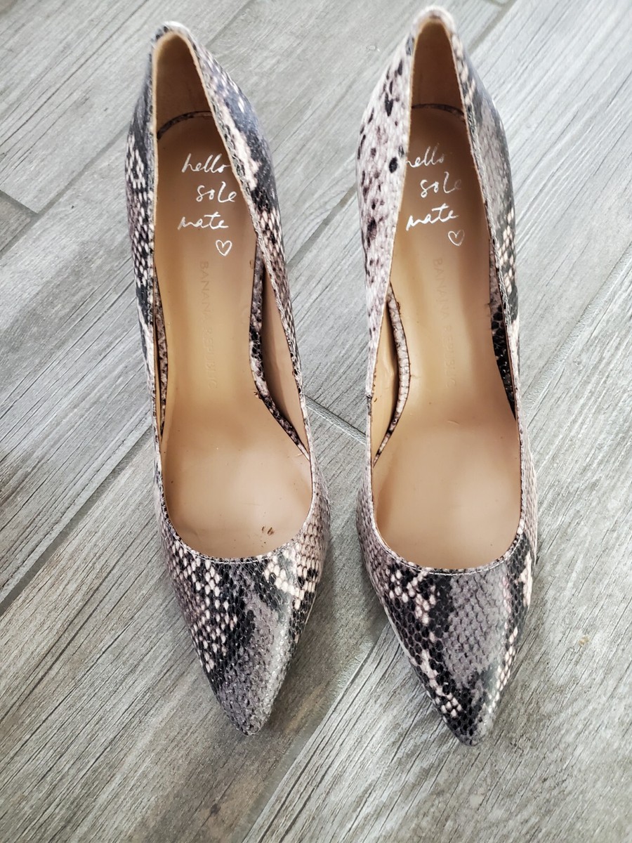 Nwob Banana Republic Hello Sole Mate Snake Pattern Pumps In Size