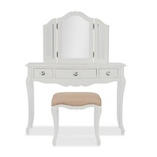 Image of Dressing Table Set French Vanity Table Mirror Stool JULIETTE Bedroom Furniture