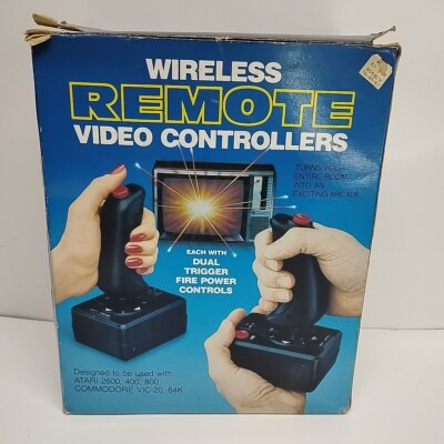 Vtg NEW? Open Box OLD SCHOOL Wireless Joystick Controllers for Atari Commodore 