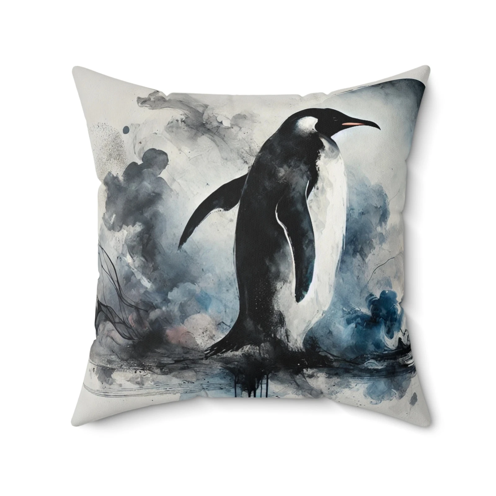 Pillow Modern Abstract Watercolor Penguin 3 Design Stylish Housewarming Gift