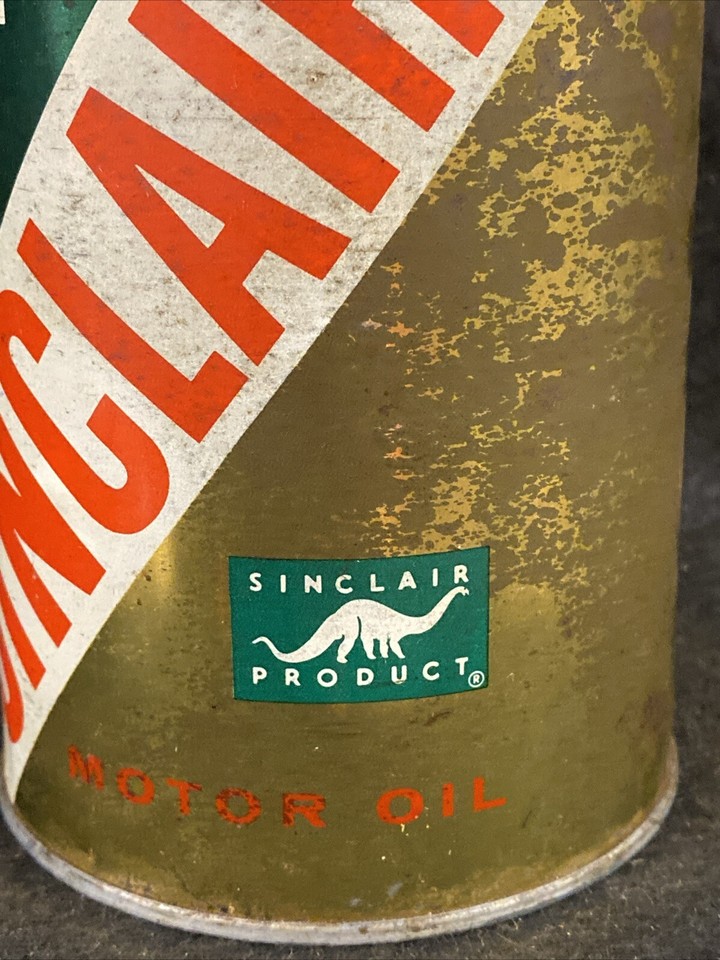 Sinclair Extra Duty Motor Oil 1 Quart Empty Metal Oil Can Dino Gas ...